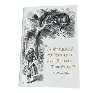 Alice in Wonderland Cheshire Cat Book Box Hidden Storage Jewelry Case White Gold